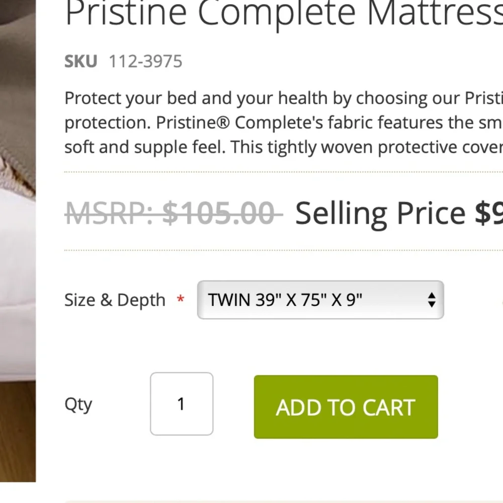 Allergy Control Pristine Twin Mattress Cover